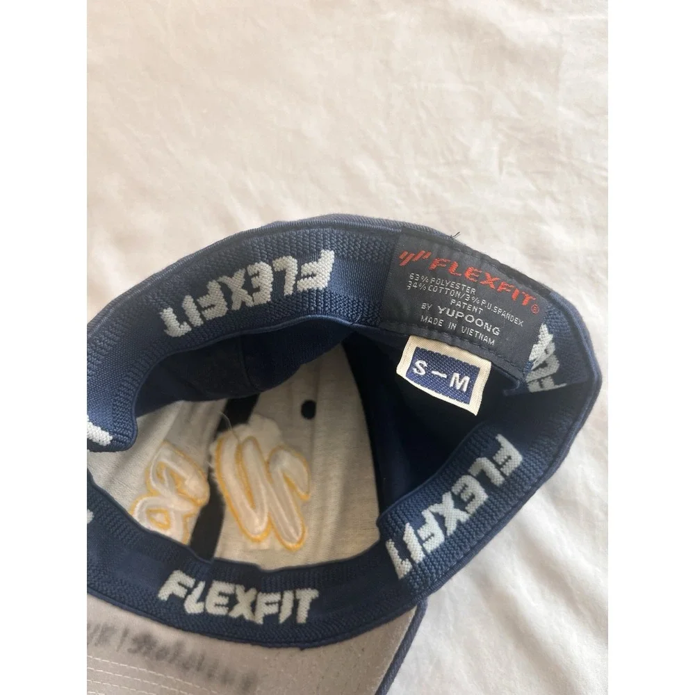 FlexFit WB Logo Ball Cap Hat Fitted S/M Baseball Gray‎